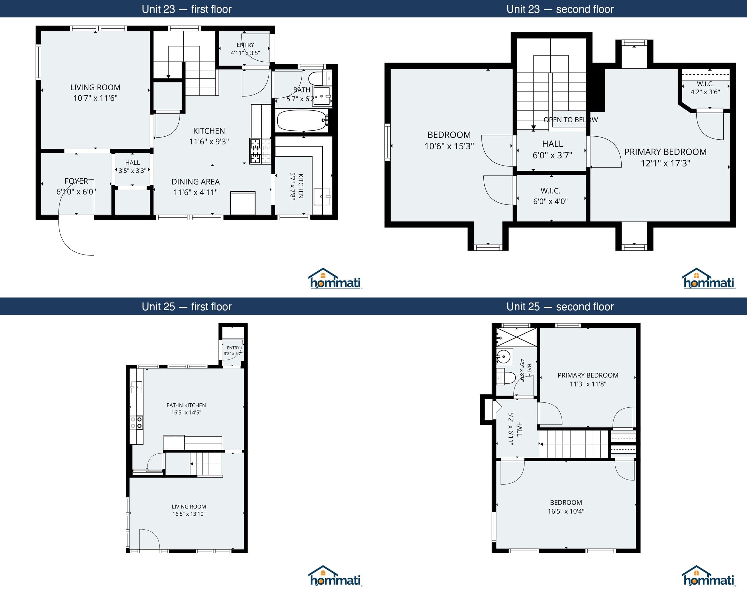 Floor plans for all three levels with room dimensions